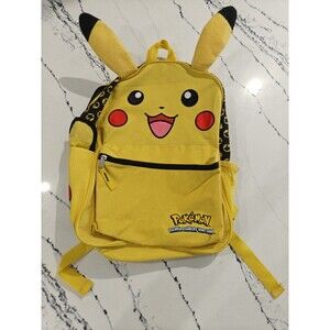 Large Backpack - Pokemon - Pikachu 3D Ears Face 16" Boy School Bag